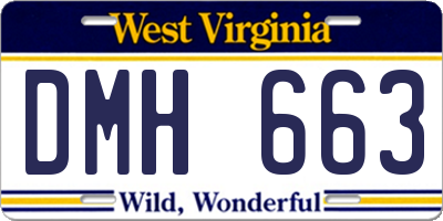 WV license plate DMH663