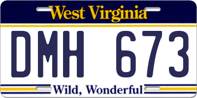 WV license plate DMH673