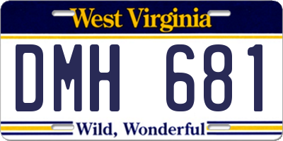 WV license plate DMH681