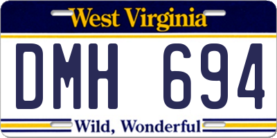 WV license plate DMH694