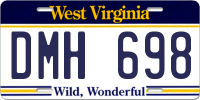 WV license plate DMH698