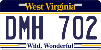 WV license plate DMH702