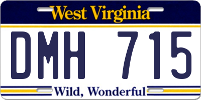 WV license plate DMH715