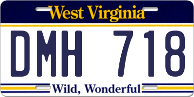 WV license plate DMH718
