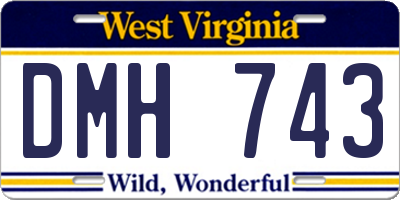 WV license plate DMH743