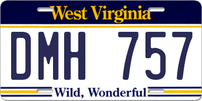 WV license plate DMH757