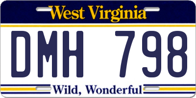 WV license plate DMH798