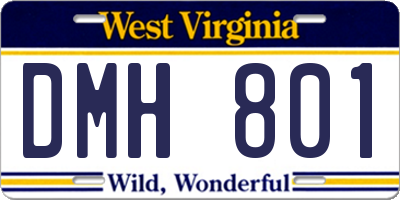 WV license plate DMH801