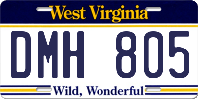 WV license plate DMH805