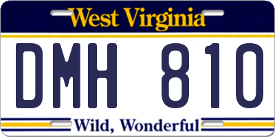 WV license plate DMH810