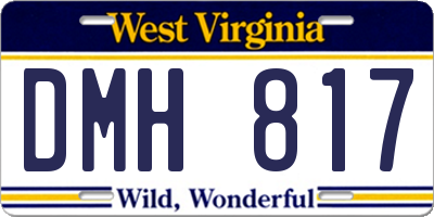 WV license plate DMH817