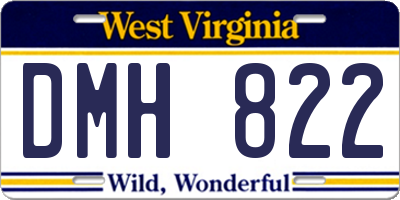 WV license plate DMH822
