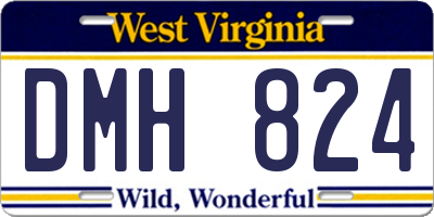 WV license plate DMH824