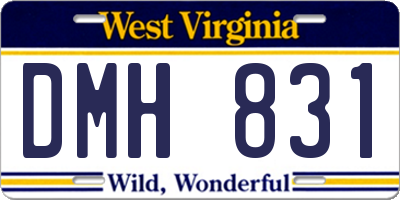 WV license plate DMH831
