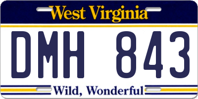 WV license plate DMH843