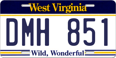 WV license plate DMH851