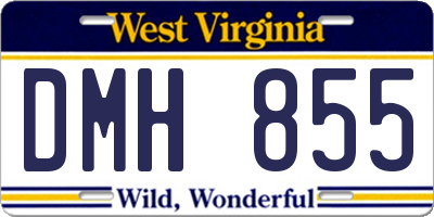 WV license plate DMH855