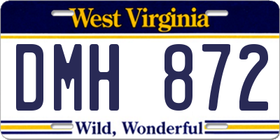 WV license plate DMH872