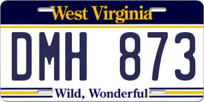 WV license plate DMH873