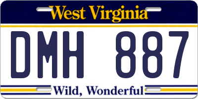 WV license plate DMH887