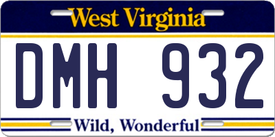 WV license plate DMH932