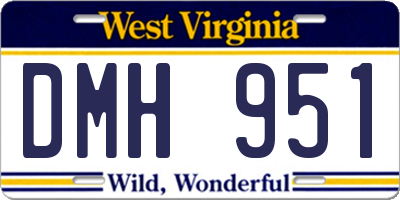 WV license plate DMH951