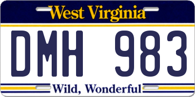 WV license plate DMH983