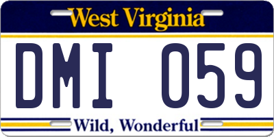 WV license plate DMI059