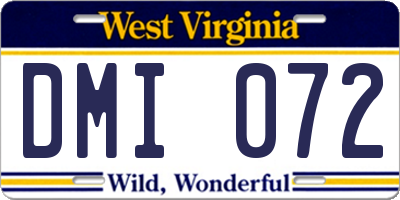 WV license plate DMI072