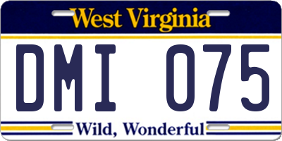 WV license plate DMI075
