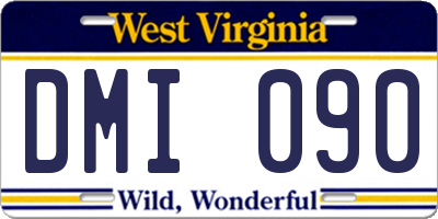 WV license plate DMI090