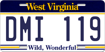 WV license plate DMI119