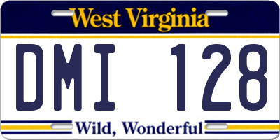 WV license plate DMI128
