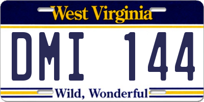 WV license plate DMI144