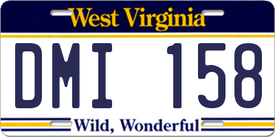 WV license plate DMI158