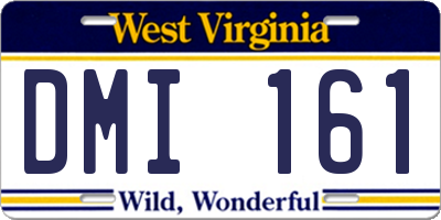 WV license plate DMI161
