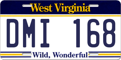 WV license plate DMI168