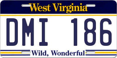 WV license plate DMI186
