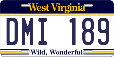 WV license plate DMI189
