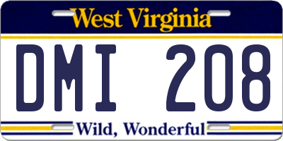 WV license plate DMI208