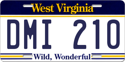 WV license plate DMI210