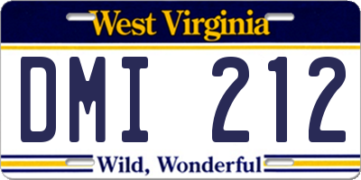 WV license plate DMI212