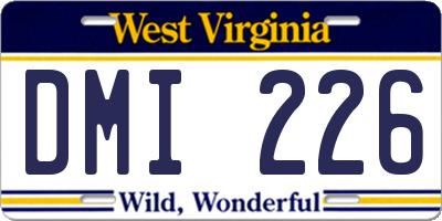 WV license plate DMI226