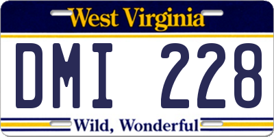 WV license plate DMI228