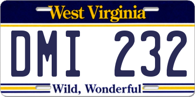 WV license plate DMI232