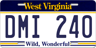 WV license plate DMI240