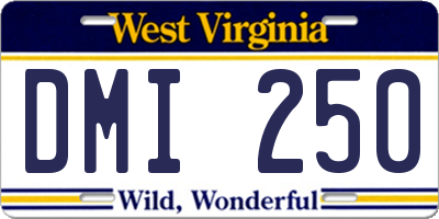 WV license plate DMI250