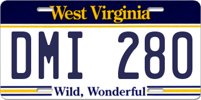WV license plate DMI280