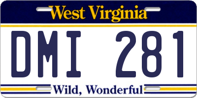 WV license plate DMI281