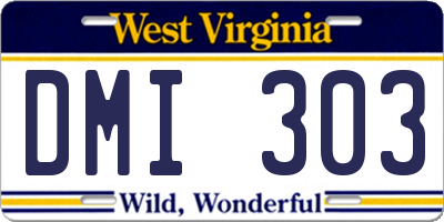 WV license plate DMI303